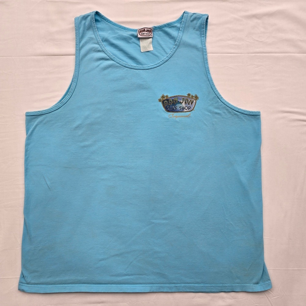 Ron Jon Surf Shop Cozumel Tank Top Mens XL Blue Tropical Surf Graphic Y2K Beach